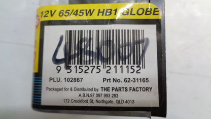 Night Vision 12V 65/45W HB1 Globe x2 30% Brighter New Part