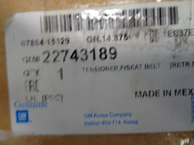 Holden CG/CG7 Captiva Genuine LHF Seat Belt Tensioner New Part