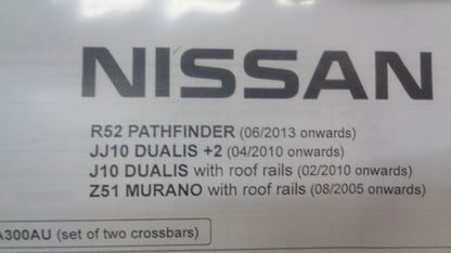 Nissan Pathfinder R52 & Murano Z51 series genuine Roof Cross bars New Part
