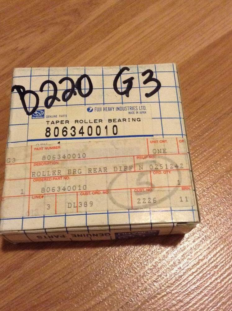 Subaru Genuine Rear Diff Roller Bearing New Part