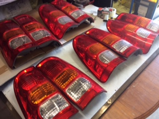 Tail lights Pair no cracks need polish suits Toyota Hilux tub Used Part