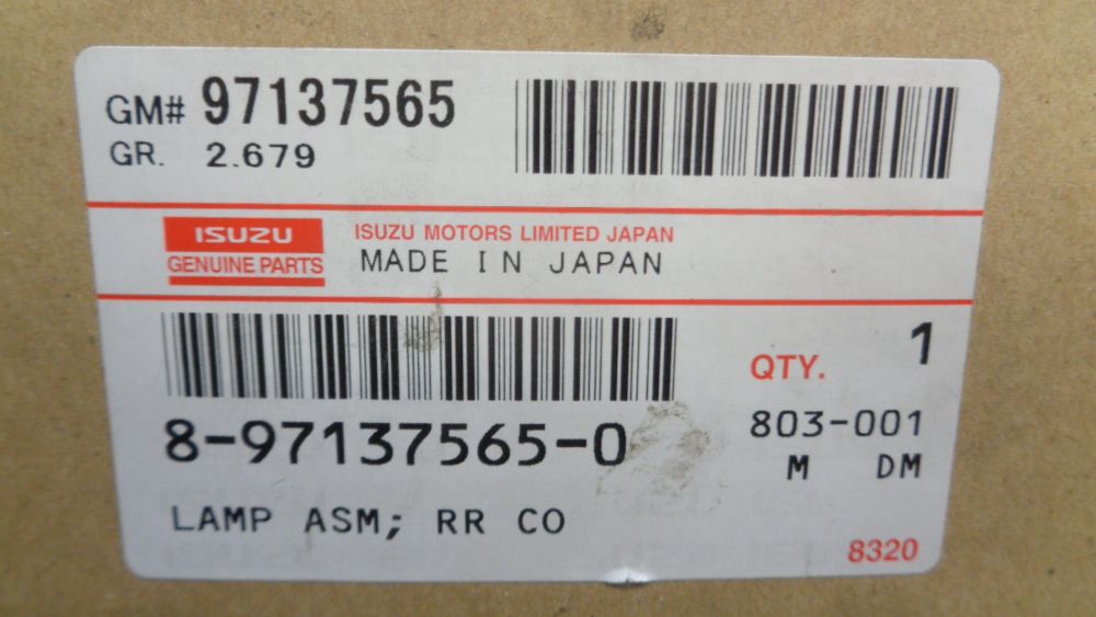 Holden TF Rodeo Genuine Right Hand Rear Combination Tail Light New Part