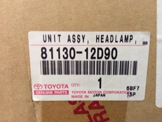 Toyota Corolla Sedan Genuine Right Hand Head Light New Part