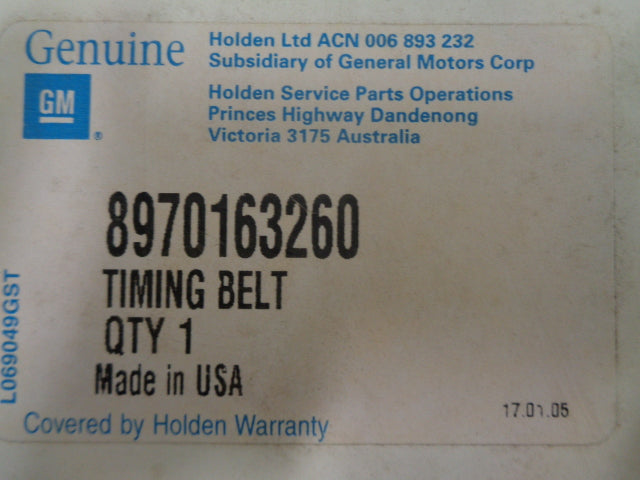 Holden Rodeo Genuine Timing Belt New Part