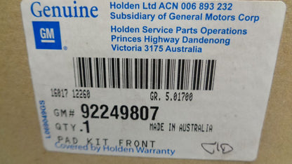 Holden VE Commodore Genuine Front Brake Pad Kit New Part