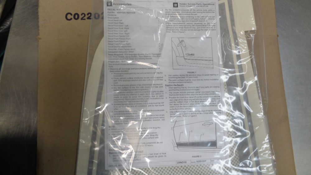 Holden Cruze JH Genuine Left Hand Charcoal Hood Decal New Part