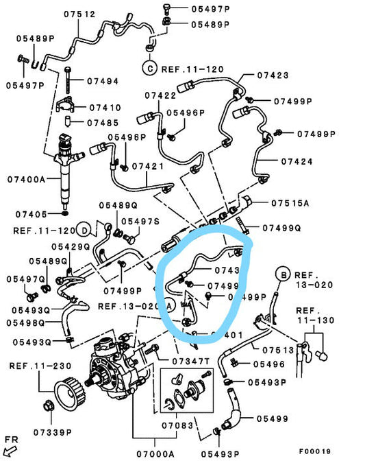 Mitsubishi Triton Genuine Fuel Injection Pipe New Part