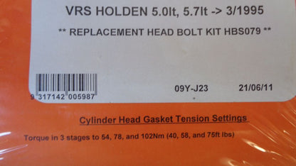 Pro-Torque VRS Kit Suitable For Holden VS/VT Commodore New Part