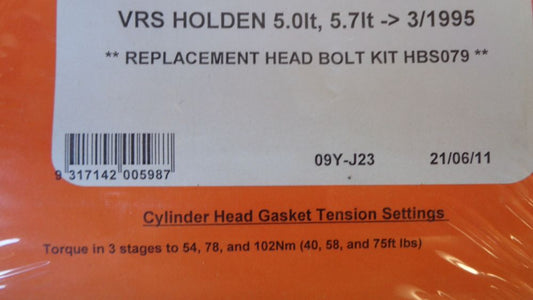 Pro-Torque VRS Kit Suitable For Holden VS/VT Commodore New Part