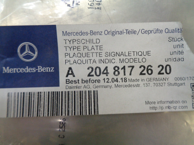Mercedes Benz A Class W169 Genuine Elegance Badge New Part