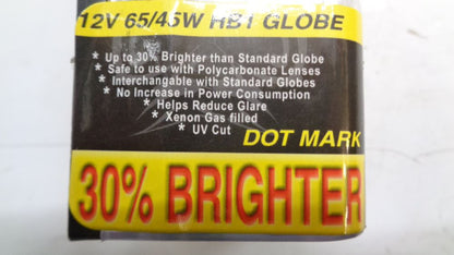 Night Vision 12V 65/45W HB1 Globe x2 30% Brighter New Part
