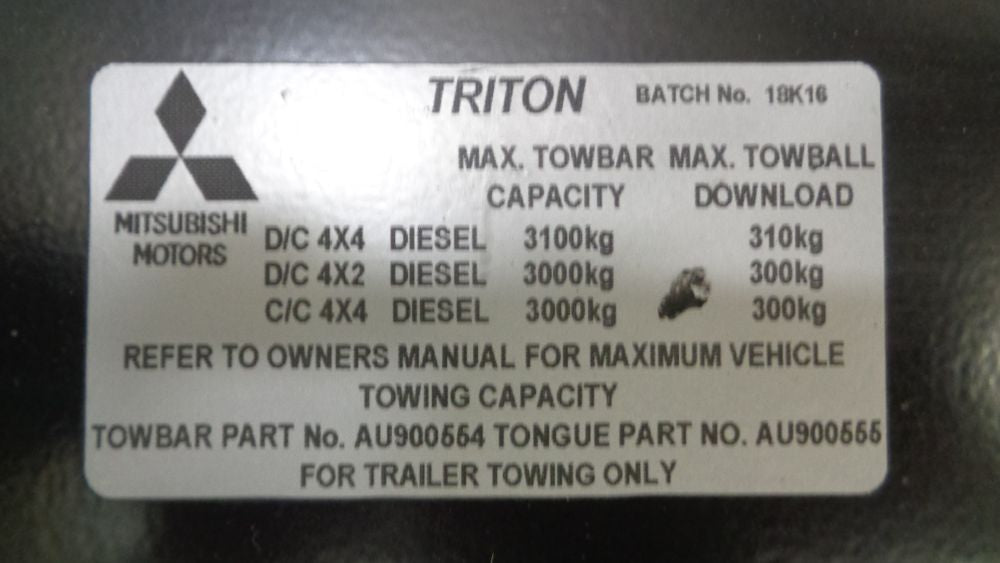 Mitsubishi Triton MQ Genuine Heavy Duty Tow Bar New Part