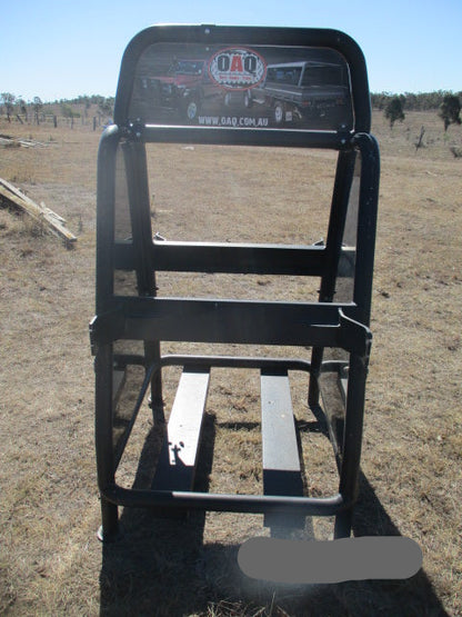Shop Display Steel Bull Bar Display Stand X2 With Advertising Top Both Sides VGC