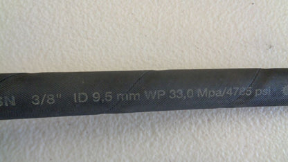 Hydraulic Hose with fittings 89cm long 3/8 id 9,5mm wp33,0 mpa/4785 psi New Part