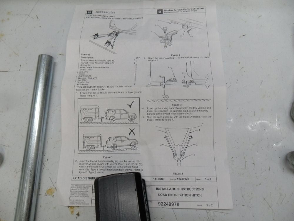 Holden Commodore / Rodeo Genuine Load Distribution Hitch New Part