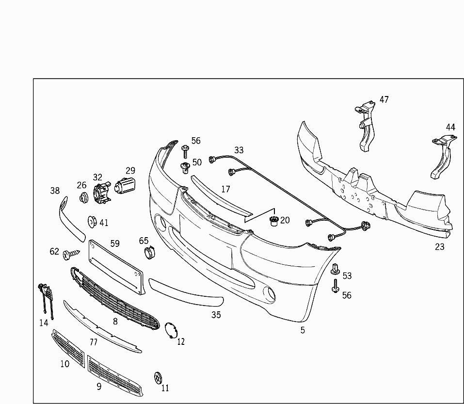 Mercedes-Benz A-Class W168 Hatch Genuine Front Left Hand Side Bumper Bar Bracket New Part