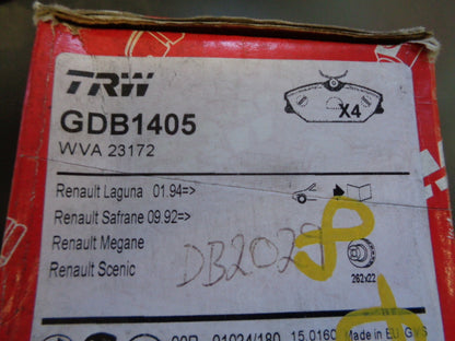 TRW Front Brake Pad Set Suits  Renault Various Models New Part