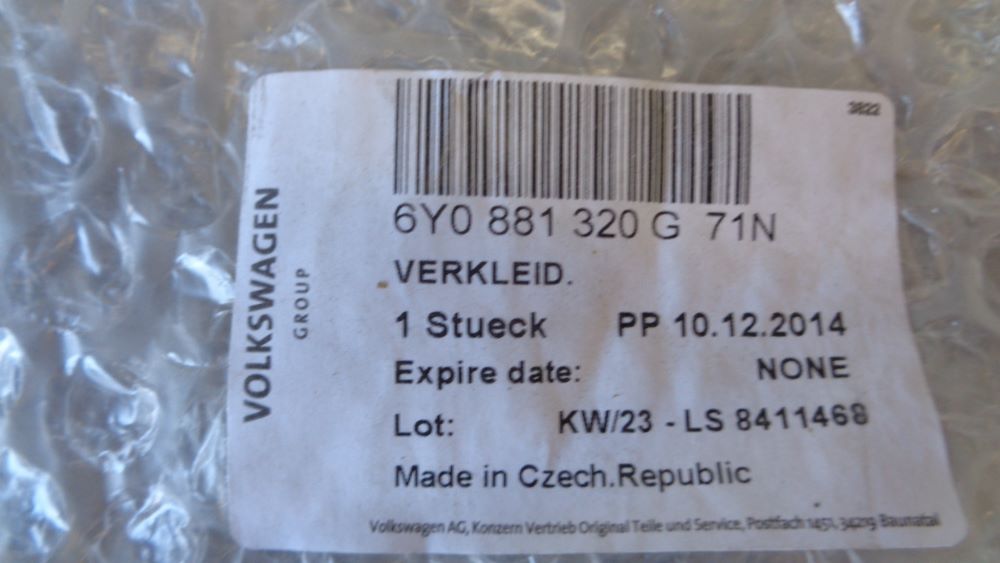 VW Amarok Genuine driver side seat trim New Part