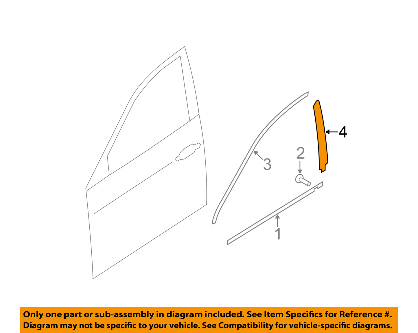 Subaru Genuine Right Hand Front Door Vertical Black Out Tape New Part