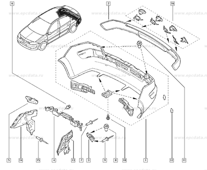 RENAULT MEGANE GENUINE LEFT (PASSENGER) REAR BUMPER BAR BRACKET NEW PART