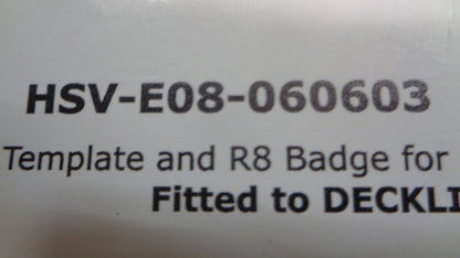 Holden HSV VE Commodore Genuine Rear Boot lid 'R8' Chrome Badge New Part