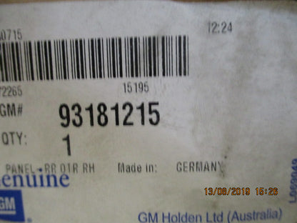 Holden AH Astra Genuine Drivers Rear Door Skin ASM New Part