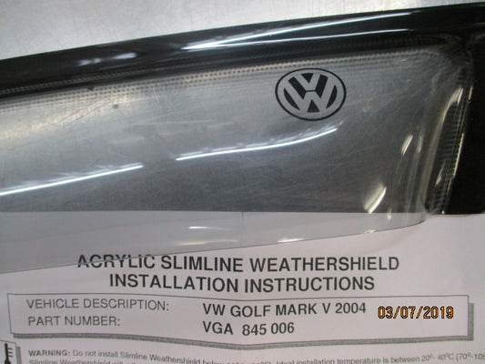 VW Golf Mark V Genuine Front Pair Tinted Slim Line Weather shields Kit New Part