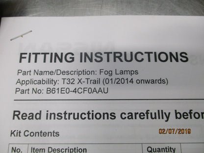 Nissan T32 X-Trail Genuine Fog Lamp Kit New Part