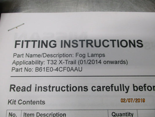 Nissan T32 X-Trail Genuine Fog Lamp Kit New Part