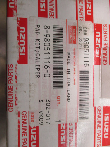 Holden RC Rodeo-RA Rodeo Genuine Front Brake Pad Set New Part