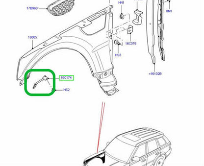 Range Rover Sport Genuine left hand front fender bracket LR3/LR4 New Part