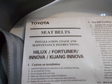 Toyota Hilux/Fortuna Seat Belt No1 Assembly centre new part