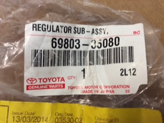 Toyota Landcruiser 200/Prado Genuine right hand rear door regulator new part