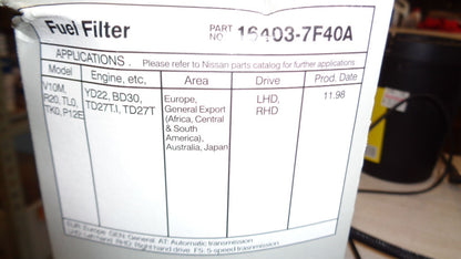 Nissan Navara D40M/Pathfinder R51M Genuine Fuel Filter New