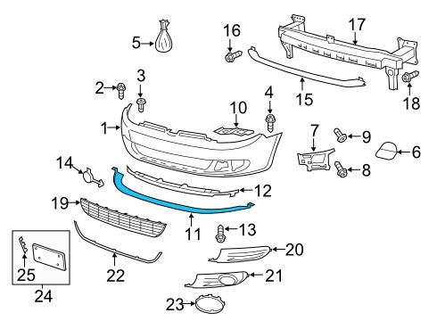 VW Golf Front Spoiler Air Dam Valance New Part