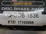 QFM Eurotech Front Brake Pad Set Suits Porsche 997 Boxster New Part