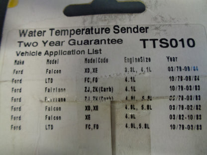 Tridon Water Temperature Sender New Part