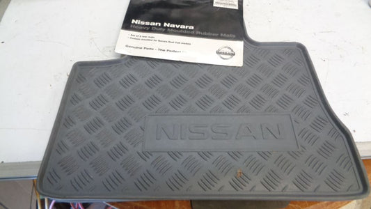 Nissan Navara D22 Genuine Rear H/Duty Rubber Mat Set New Part