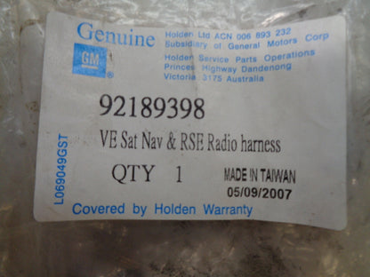 Holden VE SSV Commodore Genuine Sat Nav/Reverse Cam Radio Harness New Part