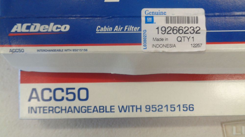 ACDelco Cabin Filter Suits Holden Barina Spark MJ New Part
