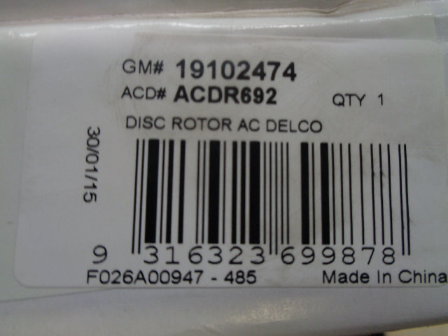AcDelco Front Rotor Pair Suits Toyota Rav 4 New Part