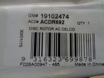 AcDelco Front Rotor Pair Suits Toyota Rav 4 New Part