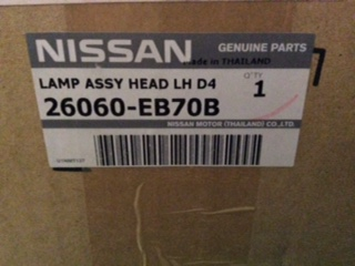 Nissan Navara D40 (Thai) Genuine Left Hand Head Light New Part