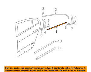 VW Passat Genuine Left (Passenger) Rear Door Belt Mould New Part