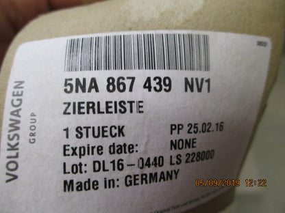 VW Tiguan II Genuine Drivers Front Door Trim  Silver New Part