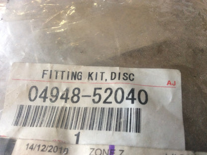 Toyota Yaris genuine rear disc brake fitting kit rear only New Part