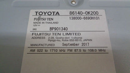 Toyota Hilux SR Genuine Audio System Single CD Bluetooth Radio & Clock New Part