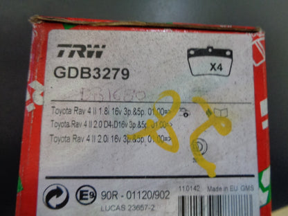 TRW Rear Brake Pad Set Suitable For Toyota Rav 4 New Part