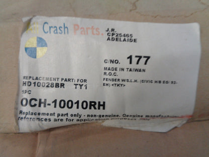 All Crash Parts Right Hand Front Guard Suits Honda Civic H/B New Part