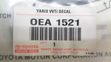 Toyota Yaris Genuine Front Guard VVT-i Decal New Part